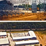 Large Building Aerial View Before and After